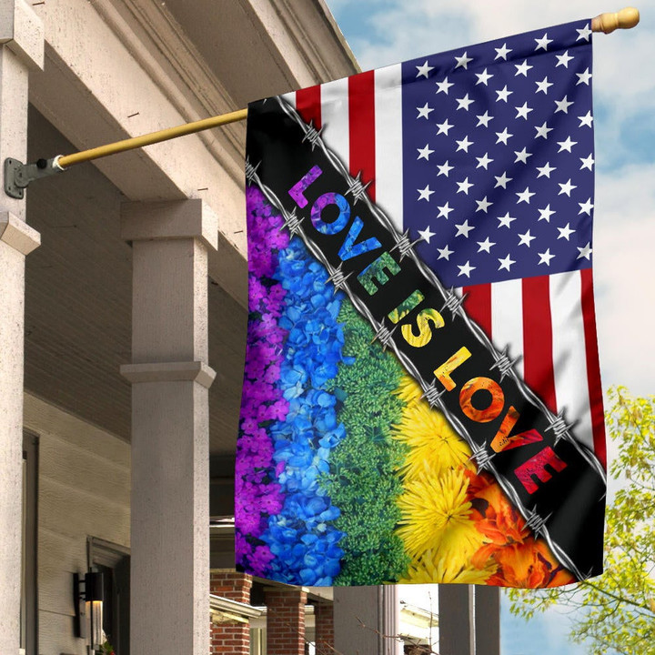 LGBT Love Is Love American Flag Gay Pride Month 2022 Support Decoration LGBTQ Flag Merch