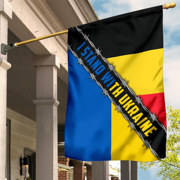 Belgium I Stand With Ukraine Flag Pray For Peace In Ukraine 2022 Flag Outdoor Hanging