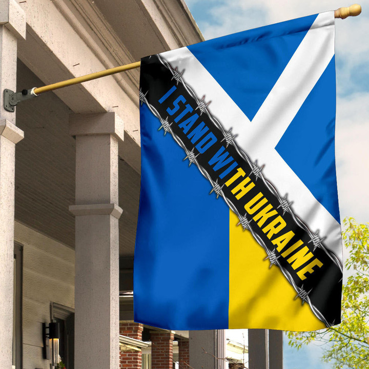 I Stand With Ukraine Scotland Ukrainian Flag For 2022 Support Ukraine Merchandise