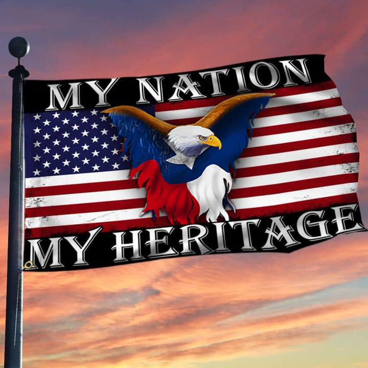 Texas Eagle My Nation My Heritage American Flag Patriotic Proud Texan Flag Decorative