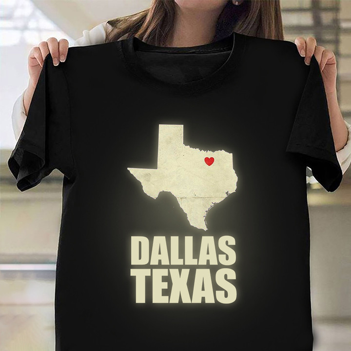 Dallas Texas Shirt Map Art Vintage T-Shirt Men Women Gifts For Texans