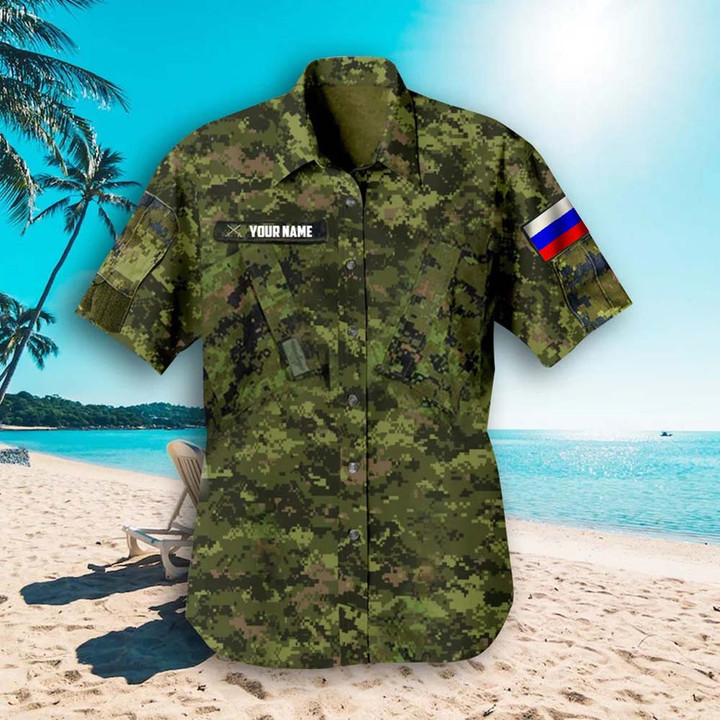 Personalized Russia Flag Camo Flag Hawaiian Shirt Camouflage Proud Of Russia Mens Apparel