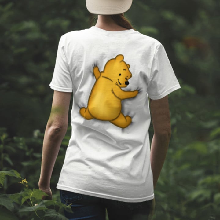 Pooh Stuck On Shirt Winnie The Pooh T-Shirt Cute Gifts For Girlfriend