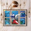Dolphin Poster Sea Ocean American Flag Poster Cool Wall Designs For Bedrooms Family Ornaments
