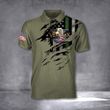 Thin Green Line Veteran Polo Shirt USA Flag Honor Military Army Veteran Gift Ideas