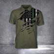 Thin Green Line Flag Polo Shirt Honor Military Army Veteran Retirement Gift Ideas