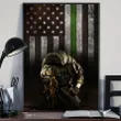Thin Green Line Flag Poster Honoring Military Living Room Vintage Decor Veteran Gift Ideas