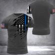 Thin Blue Line American Flag T-Shirt Honoring Law Enforcement Shirt Pride Gifts For Polices