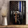 Thin Blue Line Flag Poster Knight Templar Honor Our Men Women Law Enforcement Home Decoration