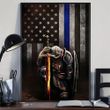 Thin Blue Line Flag Poster Knight Templar Honor Our Men Women Law Enforcement Home Decoration