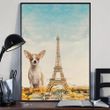 Chihuahua Eiffel Tower Canvas Blind Puppy Paris France Autumn Wall Art Bedroom Decor Ideas