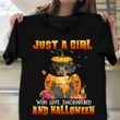 Just A Girl Who Loves Dachshund And Halloween Shirt Dog Lover Halloween Themed Gift Ideas