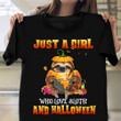 Just A Girl Who Loves Sloth And Halloween Shirt Funny Sayings Gift For Halloween Lovers