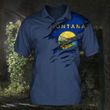 Montana Men's Polo Shirt Patriotic State Of Montana Clothing Golf Shirt Gift