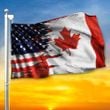 Canada And American Flag Patriotic Combination Canadian American Flag Outdoor Decor
