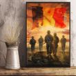 God Bless Our Troops Belgium Flag Poster Honor Military Soldiers Veterans Patriotic Decor