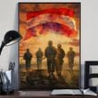 God Bless Our Troops Netherland Flag Poster Honor Dutch Soldiers Veterans Memorial Gift