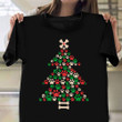 Bones And Paw Prints Christmas Tree T-Shirt Christmas Themed Shirts Dog Lovers Gifts