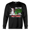 Unicorn Santa On The Naughty List And I Regret Nothing Sweatshirt Christmas Gifts For Wife