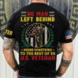 US Veteran No Man Left Behind American Flag Shirt