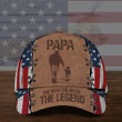 Papa The Man The Myth The Legend American Flag Hat Retro Caps Gift For Papa