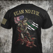 Thin Green Line USA Flag Fear No Evil Shirt Military Design Saint Michael T-Shirt Gift