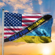 American Pray For Ukraine Flag Pray Peace No War In Ukraine Support Flag Merchandise