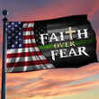 Thin Green Line Faith Over Fear Flag With American Flag Military Pride Christian Yard Decor