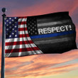 Respect Thin Blue Line Inside American Flag Honor Law Enforcement Hanging Patio Decor