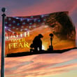 Veteran God Jesus Flag Military Memorial Day Faith Over Fear Flag Hanging Patio Decor