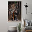 Lion Thin Green Line Faith Over Fear Poster Kneeling Warrior Honor Military Veteran Gifts