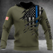 Personalized Thin Blue Line Hoodie USA Flag Clothing Support Law Enforcement Gifts