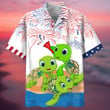 Turtle 4Th Of July Hawaiian Shirt Cute Turtle Graphic Tee Fourth Of July Apparel Gifts