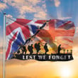 Lest We Forget UK Flag Red Poppy Remembrance Fallen Soldiers Veteran Union Jack Flag