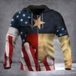 Texas Flag And American Flag Zipper Hoodie Vintage Patriotic Texas State Clothing Mens