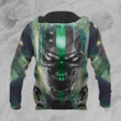 Thin Green Line Skull Hoodie Scary Skull Mens Military Clothing Gifts For Cousin