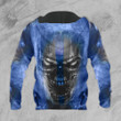 Thin Blue Line Skull Hoodie Scary Creepy Law Enforcement Apparel Gifts For Police
