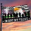 Eagle Statue Of Liberty In God We Trust Flag Thin Green Line Flag Thank You Veterans Merch