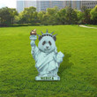 Panda Statue Of Liberty Yard Sign Funny Panda Patriotic Lawn Decorations Gift