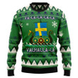 Sweden Viking Ugly Christmas Sweater Dragon Boat Viking Valhalla Christmas Sweater