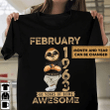 Custom Sloth February 1963 60 Years Of Being Awesome Shirt Funny Design T-Shirt 60th Birthday Gift