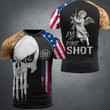 We The People Love At First Shot Shirt Right To Bear Arms Skull American Flag T-Shirt Men's