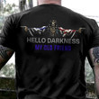 Thin Blue Line And American Flag Skull Hello Darkness My Old Friend Shirt Gifts For Police