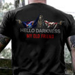 Michigan And American Flag Skull Hello Darkness My Old Friend Shirt Gun Lover Gifts For Patriot