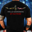Delaware American Flag Skull Hello Darkness My Old Friend Shirt Gifts For Boyfriend