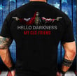 Arkansas State Hello Darkness My Old Friend Shirt Arkansas And American Flag Skull Clothing