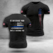 American Thin Blue Line Flag Shirt It Offends You Until It Defends You T-Shirt Patriotic