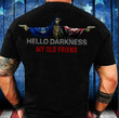 Air Force And American Flag Skull Hello Darkness My Old Friend Shirt Gifts For Boyfriend