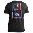 Wyoming Stitch Flag USA Wyoming T-Shirt Patriotic Shirts For Men Birthday Gift For Husband