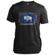 Wyoming USA Flag Vintage Wyoming T-Shirt Patriotic Graphic Tees Present For Husband